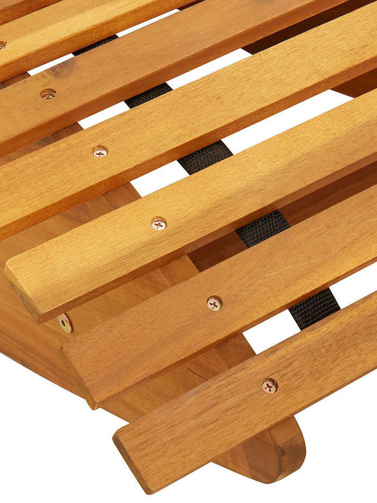 Ξαπλώστρα Ξύλινη Καφέ 2τμχ 60x153x76εκ.