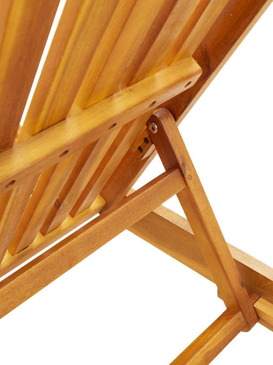 Deckchair Wooden with Cushion & Wheels Brown 84x84x84cm.