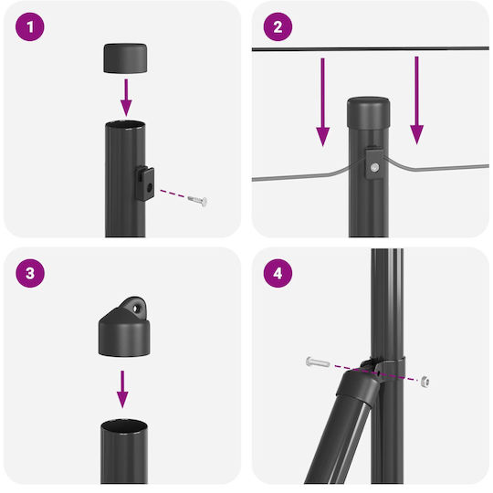 vidaXL Clip de fixare pentru Împrejmuire Grădină din Plastic - Plastic 3.2x3.2x110buc 1buc Gray