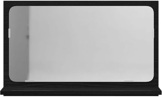 vidaXL Rectangular Bathroom Mirror with Cabinet 60x10.5cm Black