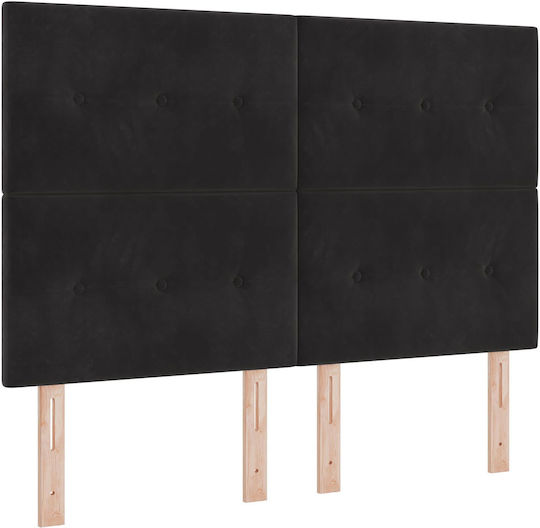 vidaXL Stoff-Kopfstütze für Betten Schwarz Samt 160x88cm