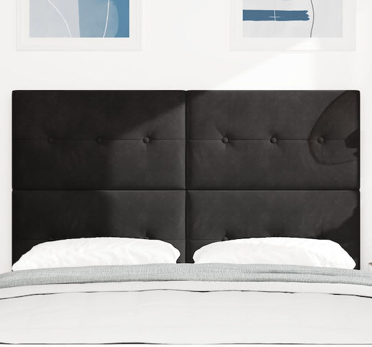 vidaXL Stoff-Kopfstütze für Betten Schwarz Samt 160x88cm