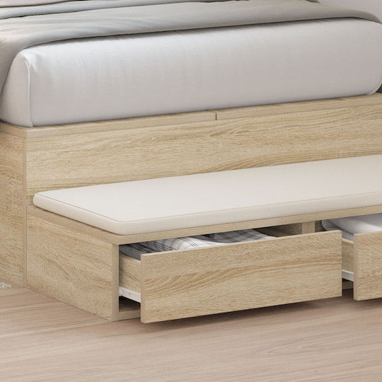 vidaXL Bettkasten aus Holz Oaks 80x36.5x16.5cm