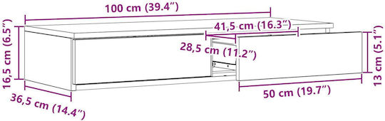 vidaXL Bed Drawer made of Wood Gray 100x36.5x16.5cm