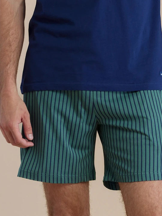 Noidinotte Men's Summer Pajamas Set Blue