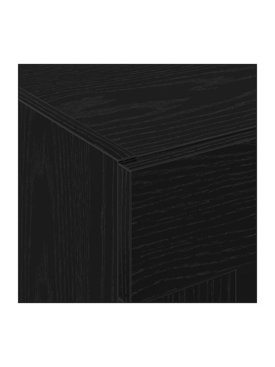 Висулка Витрина за хол от ПДЧ със Стъкло Black Oak 69.5x34x90см