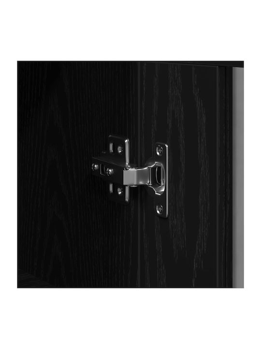 Висулка Витрина за хол от ПДЧ със Стъкло Black Oak 69.5x34x90см