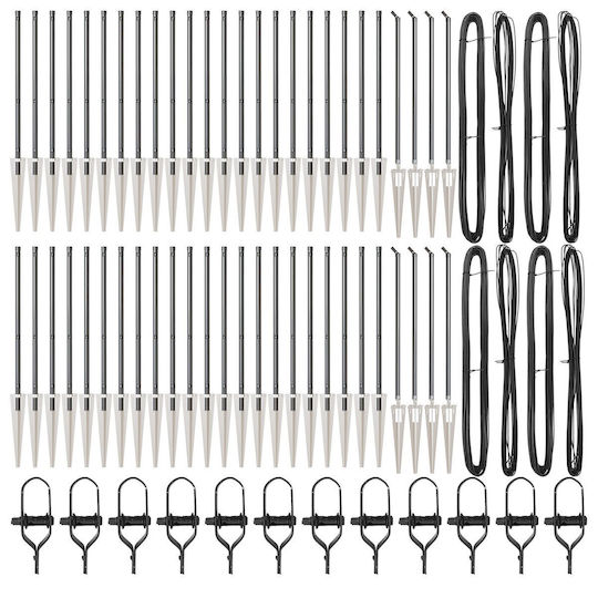 vidaXL Garden Fencing Material 52pcs Gray