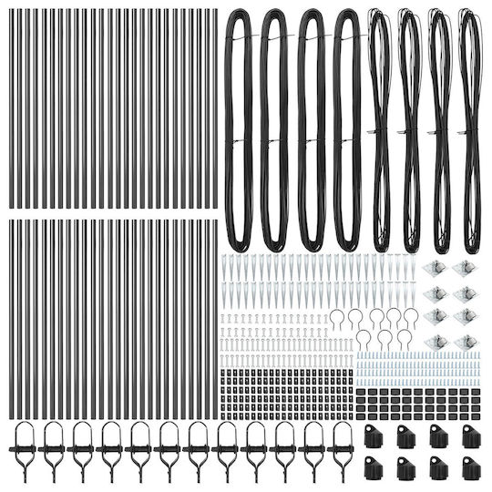 vidaXL Garden Fencing Material 52pcs Gray
