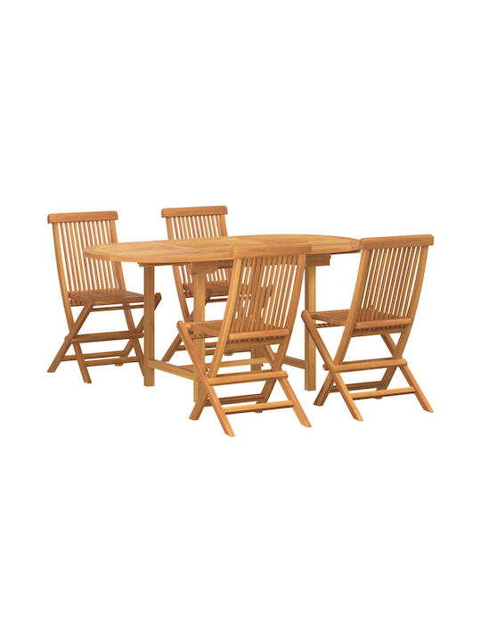 Garten- und Outdoor-Möbelsets Typsatz Speisesaal 5 Stücke Braun