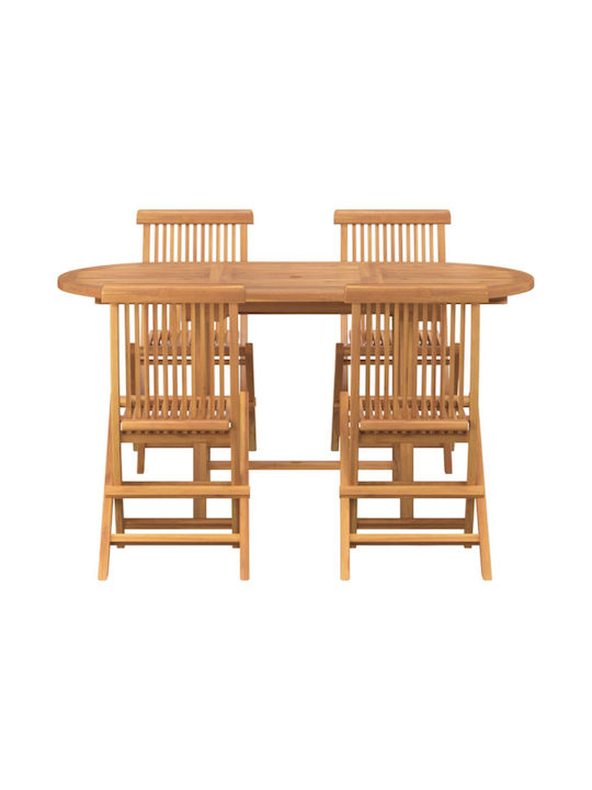 Garten- und Outdoor-Möbelsets Typsatz Speisesaal 5 Stücke Braun