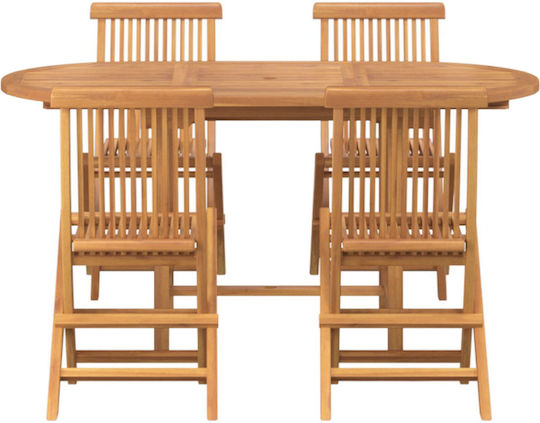 Set Sala De Mese Pentru Exterior 5 Piese Maro