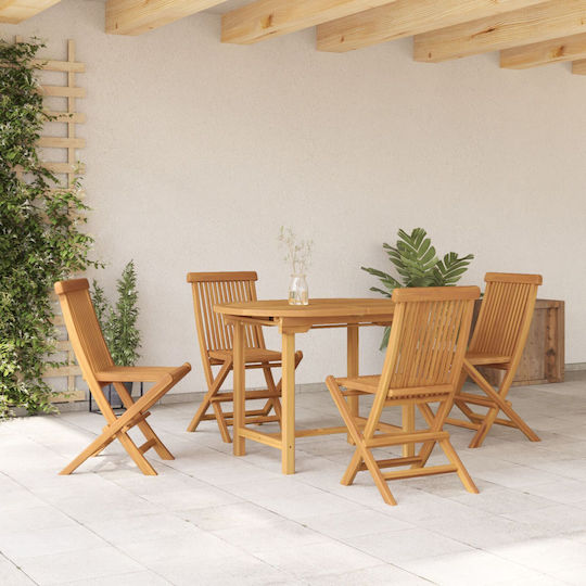 Set Sala De Mese Pentru Exterior 5 Piese Maro