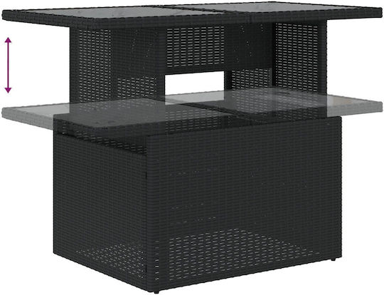 Garten- und Outdoor-Möbelsets 7 Stück Schwarz mit Kissen