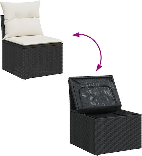 Garten- und Outdoor-Möbelsets 7 Stück Schwarz mit Kissen