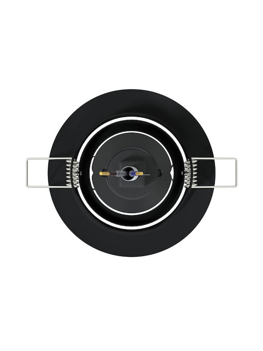 vidaXL Rectangle Plastic Recessed Spot Black 9x9cm. 1pcs