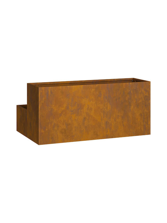 vidaXL Γλάστρα Μεταλλική Καφέ 100x60x45εκ.
