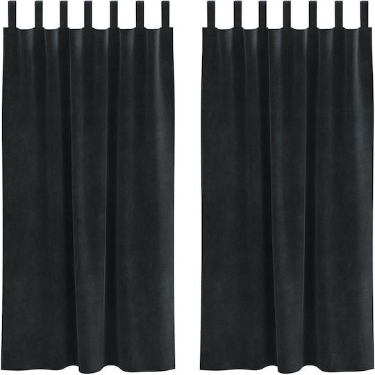 vidaXL vidaXL Window Curtain Set with Pencil Pleat Black 140x175cm