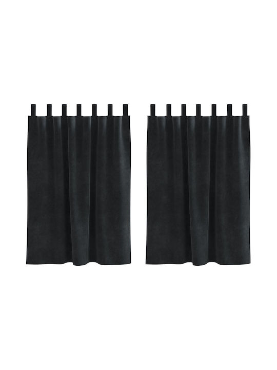 vidaXL vidaXL Window Curtains Set with Tab Top Black 140x140cm