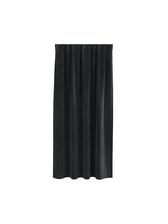 vidaXL Set Perdele Fereastra Cu Coafură Negre 140x175cm