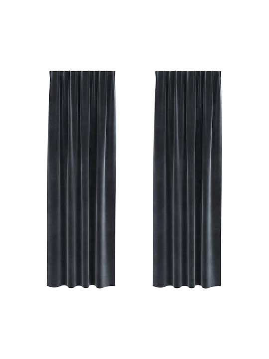 vidaXL vidaXL Vorhänge Verdunkelung Fenster mit Bleistiftfalten Grau 140x260cm