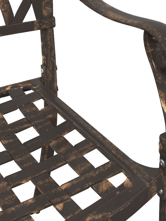 Dining Room Set for Small Outdoor Spaces 3 Pieces Bronze