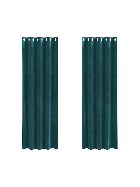 vidaXL Blackout Window Curtain Set with Grommets Black 140x260cm