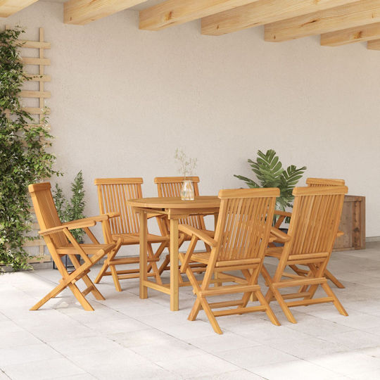 Outdoor Dining Set 7 Pieces Brown
