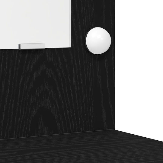 Floor-standing Makeup Dressing Table Wooden Black with Mirror 50x41x135cm