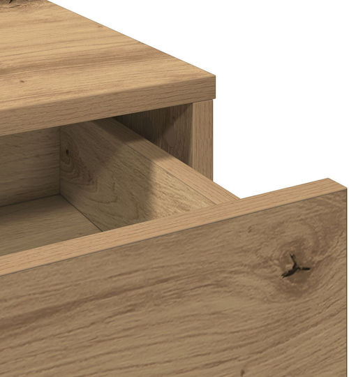 Подова Спална Тоалетка Дървена Дъб Artisan с Огледало 50x41x140см