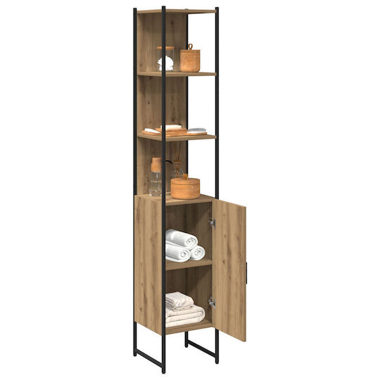 vidaXL Coloană pentru baie pentru pardoseală M33xB33xY185.5cm Stejar