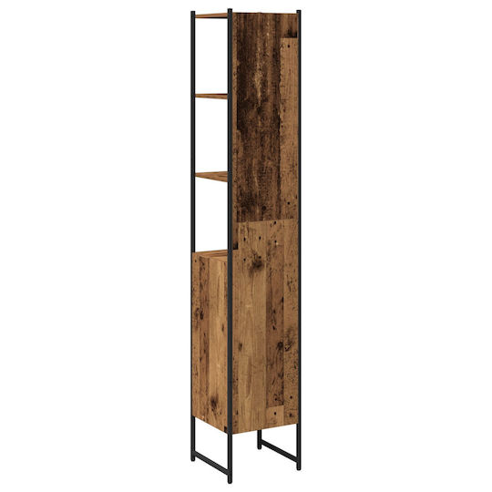 vidaXL Dulap Coloană pentru Baie Pardoseală M33xB33xY185.5cm Lemn Natural