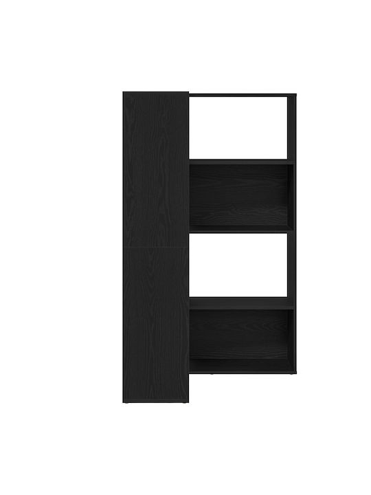 Corner Bookcase Black Oak 140x30x140cm