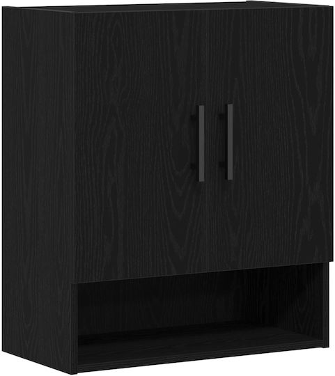 Dulap Suspendat pentru Sufragerie din Lemn Negru Stejar 60x31x70cm