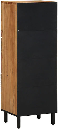 Dulap Vitrină pentru Sufragerie din Lemn Masiv de Salcâm 40x33x110 cm