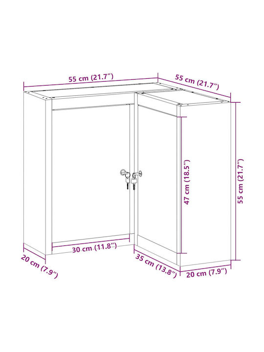 Черно 55x55x55см.