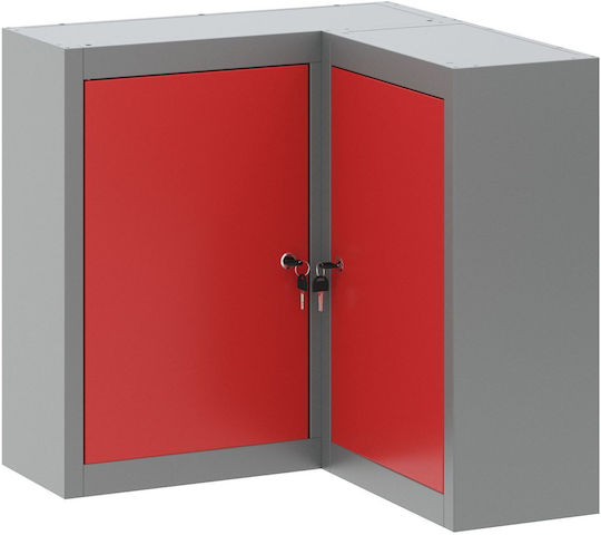 Wall Living Room Cabinet Made of Metal Red 55x55x55cm