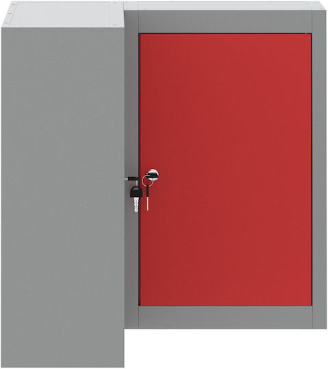 Wall Living Room Cabinet Made of Metal Red 55x55x55cm
