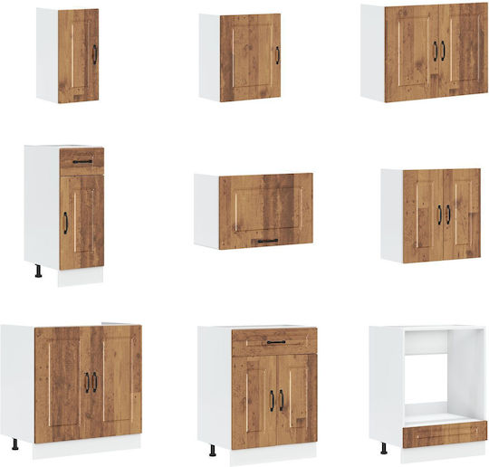 Kalmar Комплект Кухненски Шкафове Висящи и Подови Old Wood 80x46x81.5бр