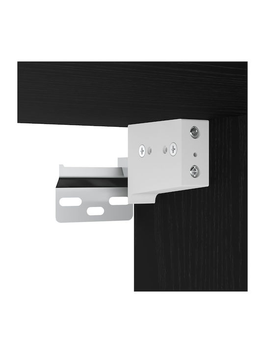 Wand Wohnzimmer Vitrine aus Massivholz Schwarz Eiche 69.5x34x90cm