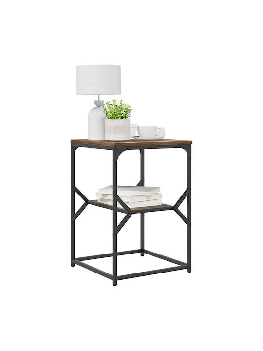 Square Side Table from Solid Wood Dark Oak M41xW40xH60cm