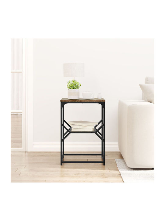 Square Side Table from Solid Wood Dark Oak M41xW40xH60cm