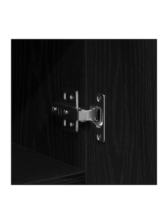 Bufet din Lemn Masiv Negru 100x36x60cm