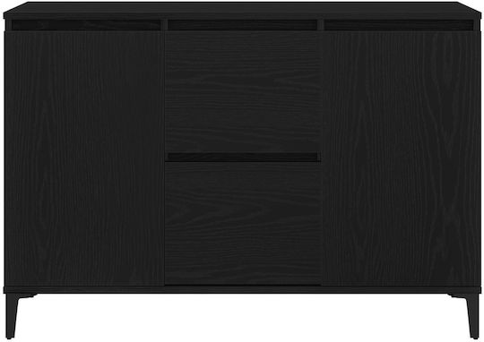Μπουφές από Μασίφ Ξύλο Μαύρο Δρυς 104x35x70cm