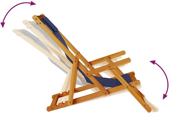 vidaXL Καρέκλα Παραλίας Μπλε 97x61.5x110εκ. Σετ 2τμχ
