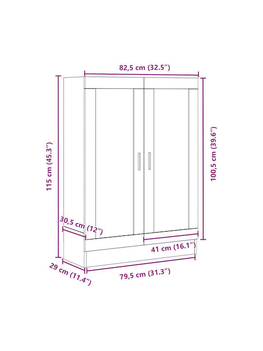 Bufet Black Oak 82.5x30.5x115cm