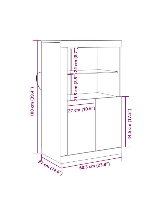 Bufet Black Oak 60.5x37x100cm