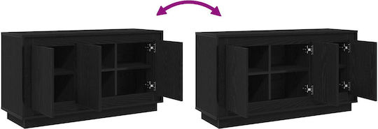 Sideboard made of Wood Black Velvet-Black Metal 102x35x55cm