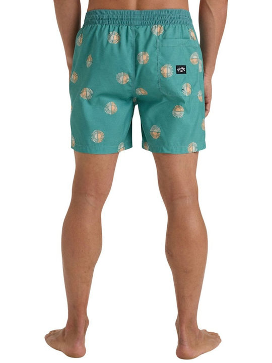 Layback Men's Swimwear Shorts Dusty Teal with Patterns
