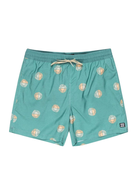 Layback Men's Swimwear Shorts Dusty Teal with Patterns